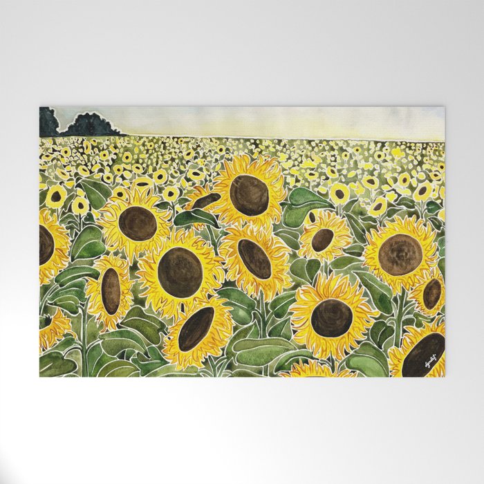 Sunflower Field Welcome Mat Gallery Image 1