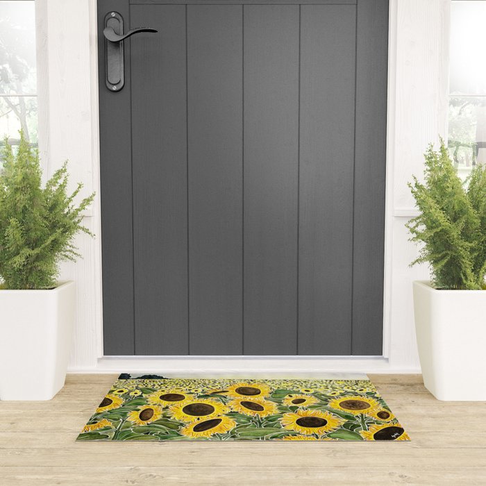 Sunflower Field Welcome Mat Gallery Image 3
