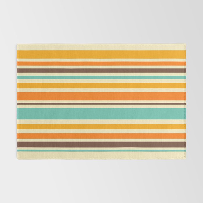 Groovy Retro 70s Stripes Geometric Pattern Rug Gallery Image 2
