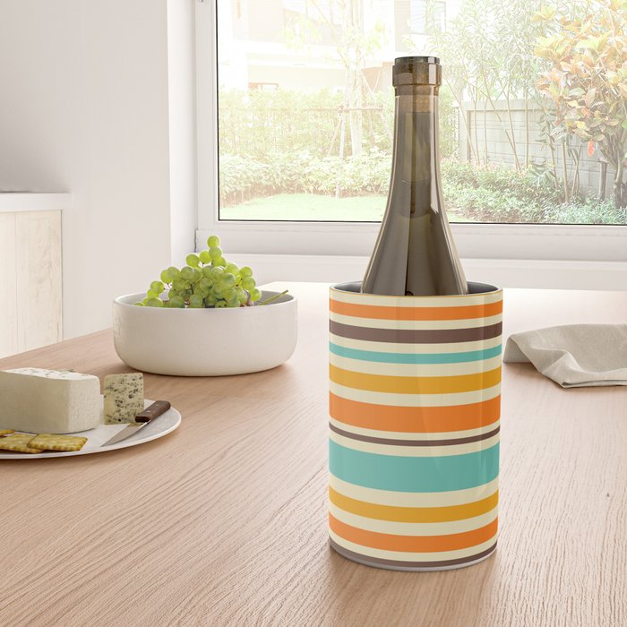 Groovy Retro 70s Stripes Geometric Pattern Wine Chiller Gallery Image 4