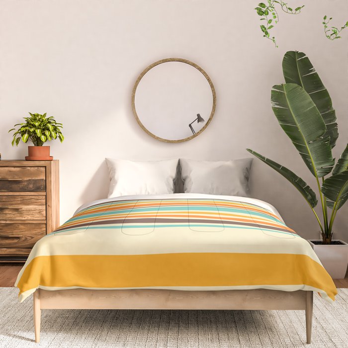 Groovy Retro 70s Stripes Geometric Pattern Comforter Gallery Image 3