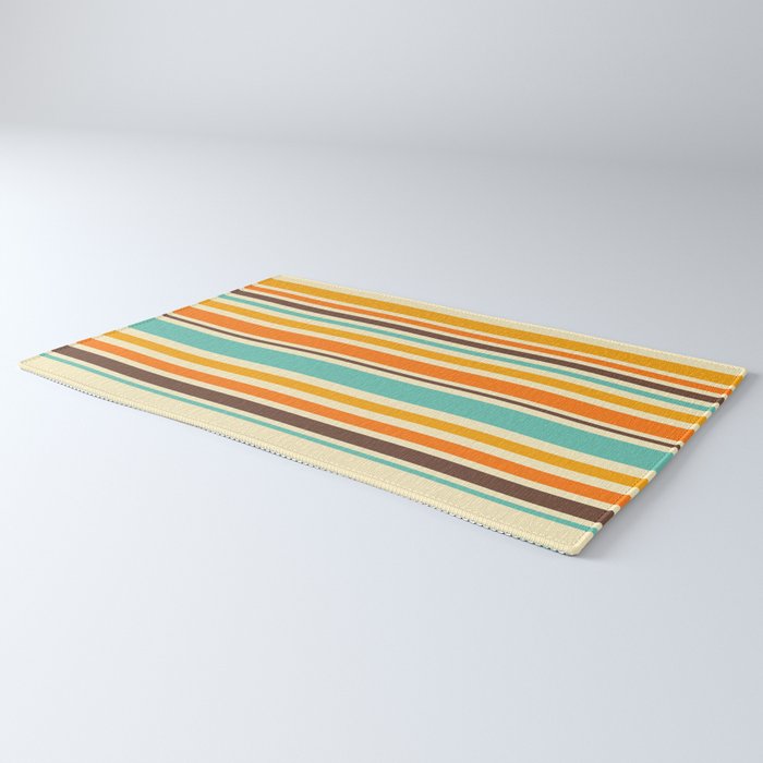 Groovy Retro 70s Stripes Geometric Pattern Rug Gallery Image 3