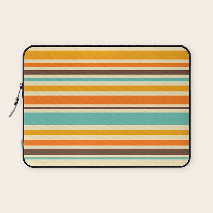 Groovy Retro 70s Stripes Geometric Pattern Laptop Sleeve Gallery Image 1