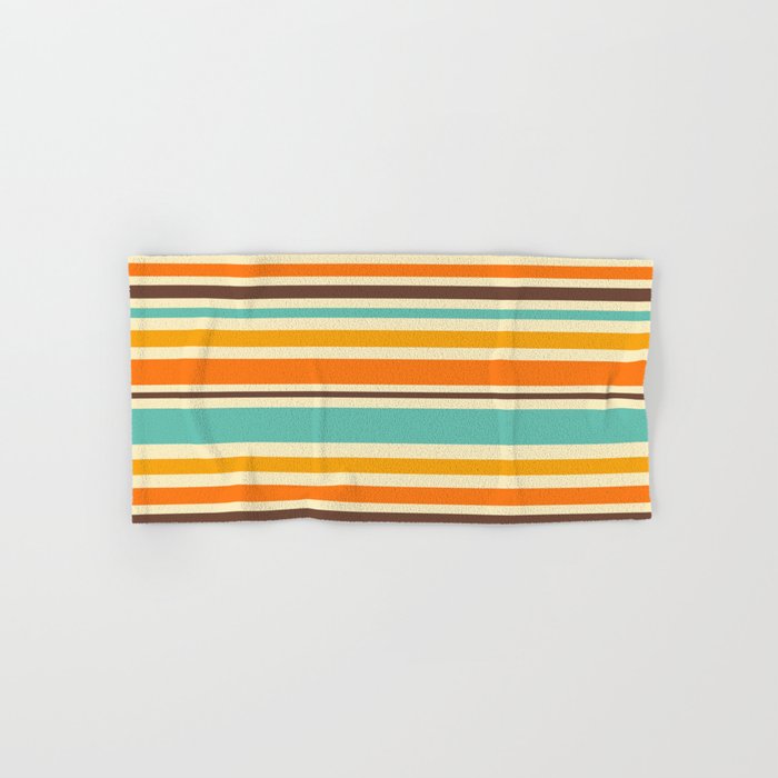 Groovy Retro 70s Stripes Geometric Pattern Bath Towel Gallery Image 1