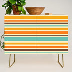 Groovy Retro 70s Stripes Geometric Pattern Credenza Gallery Image 1