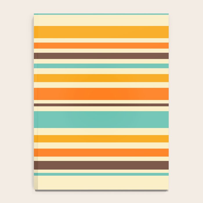 Groovy Retro 70s Stripes Geometric Pattern Notebook Gallery Image 4