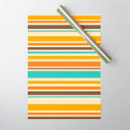 Groovy Retro 70s Stripes Geometric Pattern Wrapping Paper Gallery Image 1