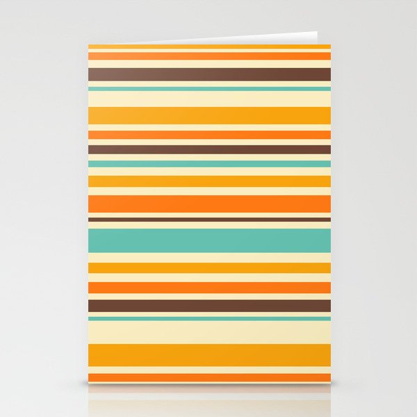 Groovy Retro 70s Stripes Geometric Pattern Stationery Card Gallery Image 1
