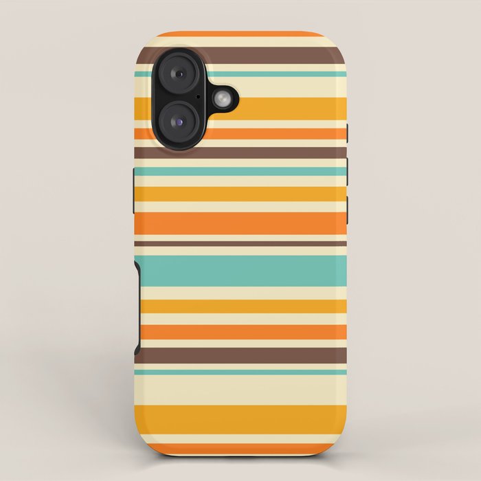 Groovy Retro 70s Stripes Geometric Pattern iPhone Case Gallery Image 1