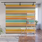 Groovy Retro 70s Stripes Geometric Pattern Wall Mural Gallery Image 1