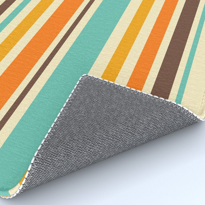Groovy Retro 70s Stripes Geometric Pattern Rug Gallery Image 4