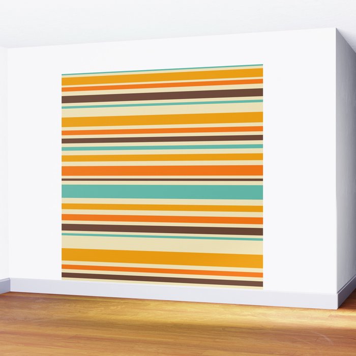 Groovy Retro 70s Stripes Geometric Pattern Wall Mural Gallery Image 2