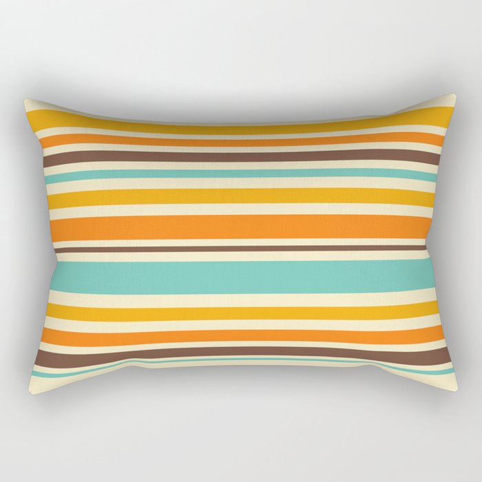 Groovy Retro 70s Stripes Geometric Pattern Rectangular Pillow Gallery Image 1