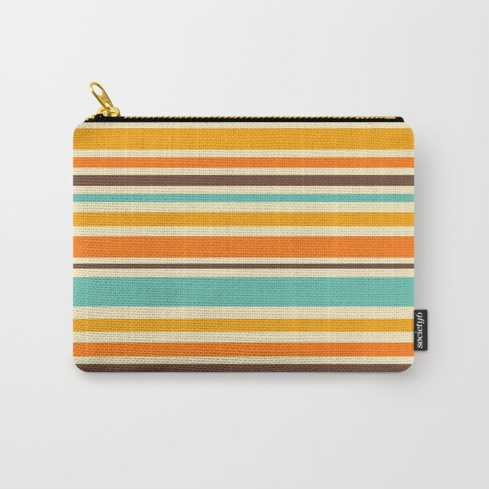 Groovy Retro 70s Stripes Geometric Pattern Carry All Pouch Gallery Image 1