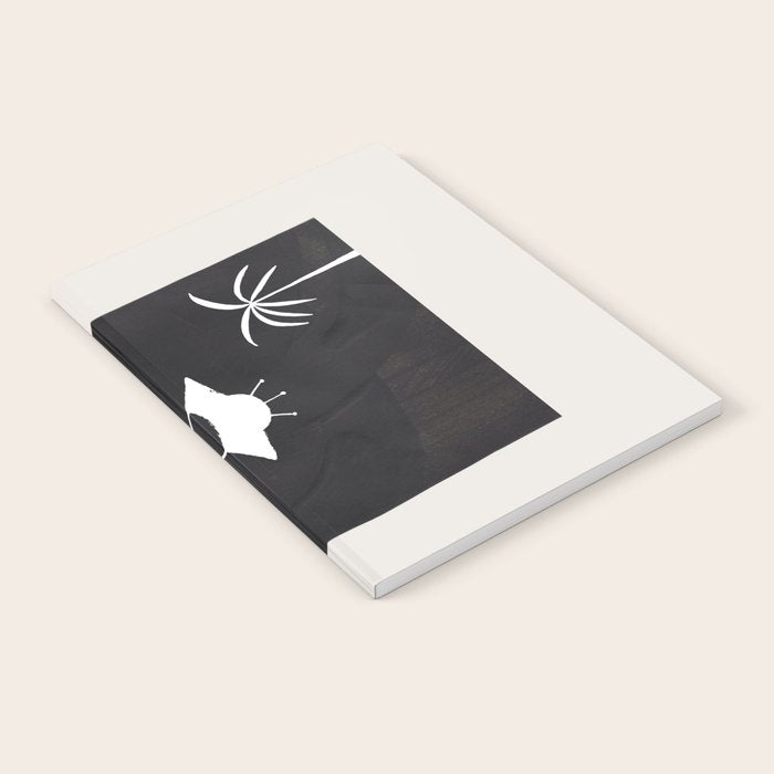 Ancient Alien Visitor Black White Minimalist Line Drawing Paper Collage by Ejaaz Haniff Notebook Gallery Image 2
