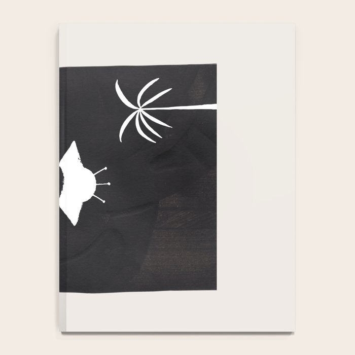 Ancient Alien Visitor Black White Minimalist Line Drawing Paper Collage by Ejaaz Haniff Notebook Gallery Image 4