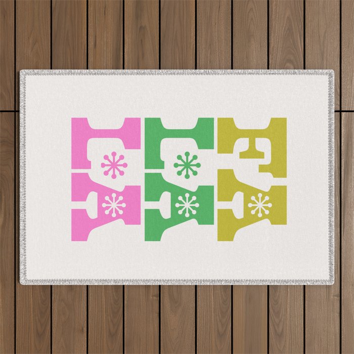 Fa La La- Pink & Green Outdoor Rug Gallery Image 1