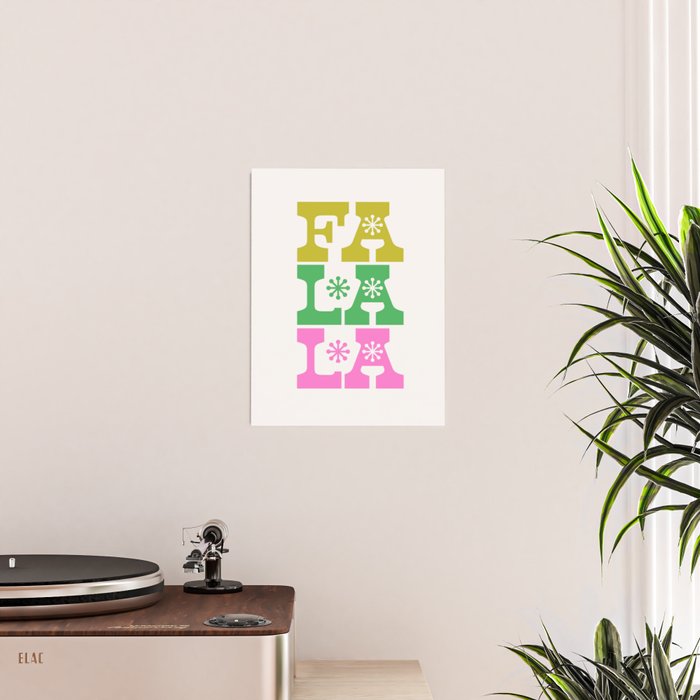 Fa La La- Pink & Green Poster Gallery Image 2