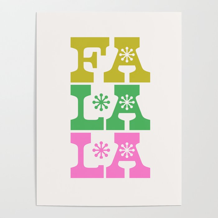 Fa La La- Pink & Green Poster Gallery Image 4