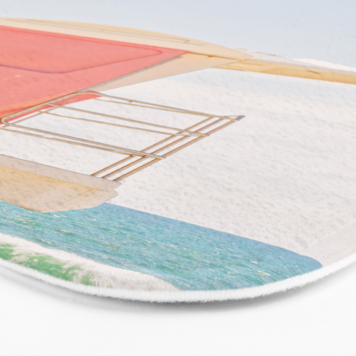Beach Photography | Pink Lifeguard Tower. No. 6 | California  Bath Mat Gallery Image 3