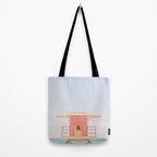 Beach Photography | Pink Lifeguard Tower. No. 6 | California  Tote Bag Gallery Image 2