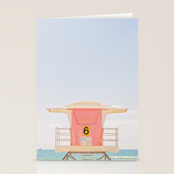 Beach Photography | Pink Lifeguard Tower. No. 6 | California  Stationery Card Gallery Image 2
