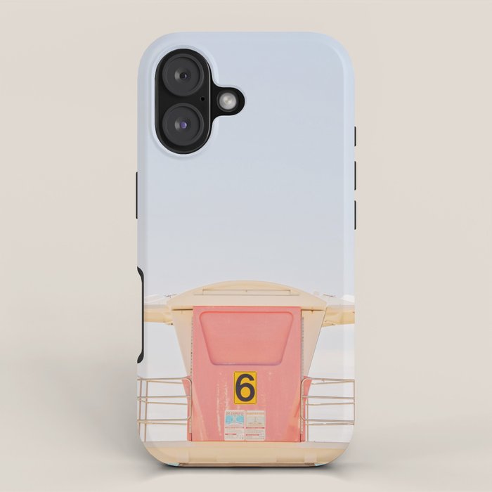 Beach Photography | Pink Lifeguard Tower. No. 6 | California  iPhone Case Gallery Image 1