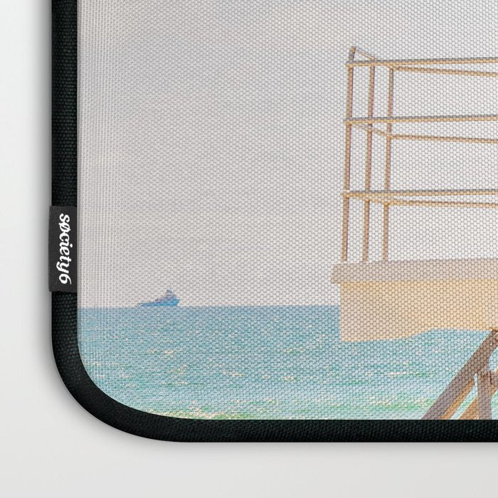 Beach Photography | Pink Lifeguard Tower. No. 6 | California  Laptop Sleeve Gallery Image 3