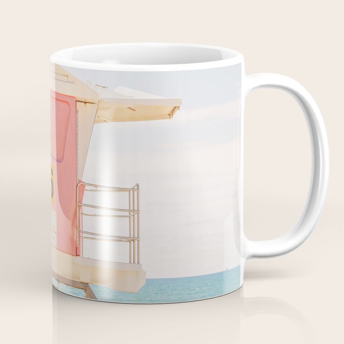 Beach Photography | Pink Lifeguard Tower. No. 6 | California  Coffee Mug Gallery Image 1