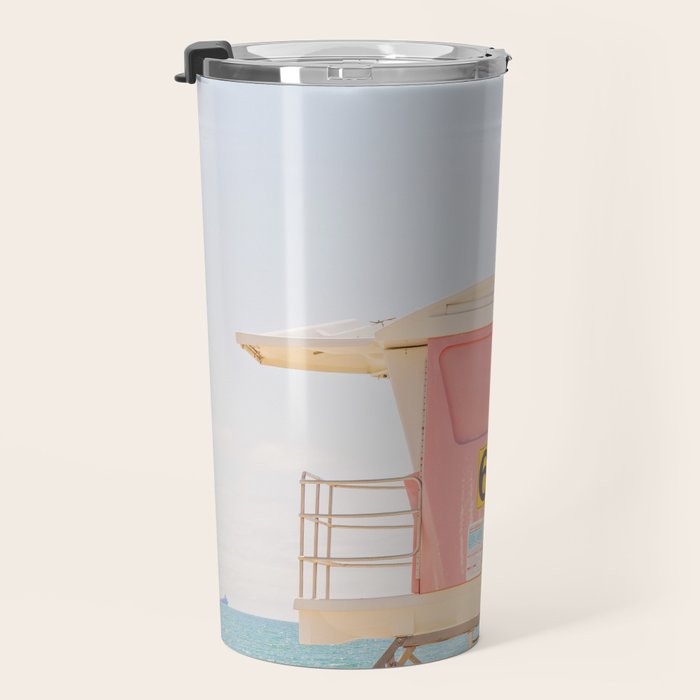 Beach Photography | Pink Lifeguard Tower. No. 6 | California  Travel Mug Gallery Image 3