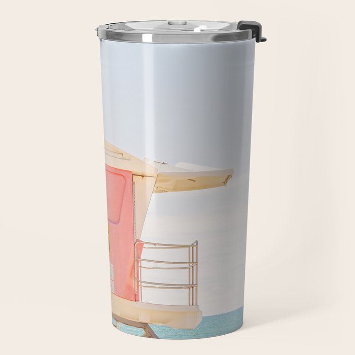 Beach Photography | Pink Lifeguard Tower. No. 6 | California  Travel Mug Gallery Image 2