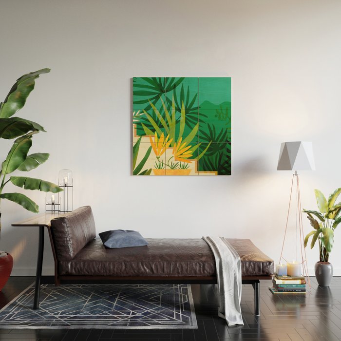 Tropical Night Garden Wood Wall Art Gallery Image 2