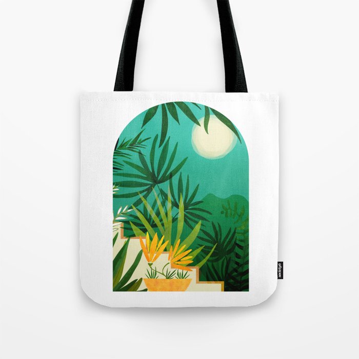 Tropical Night Garden Tote Bag Gallery Image 1