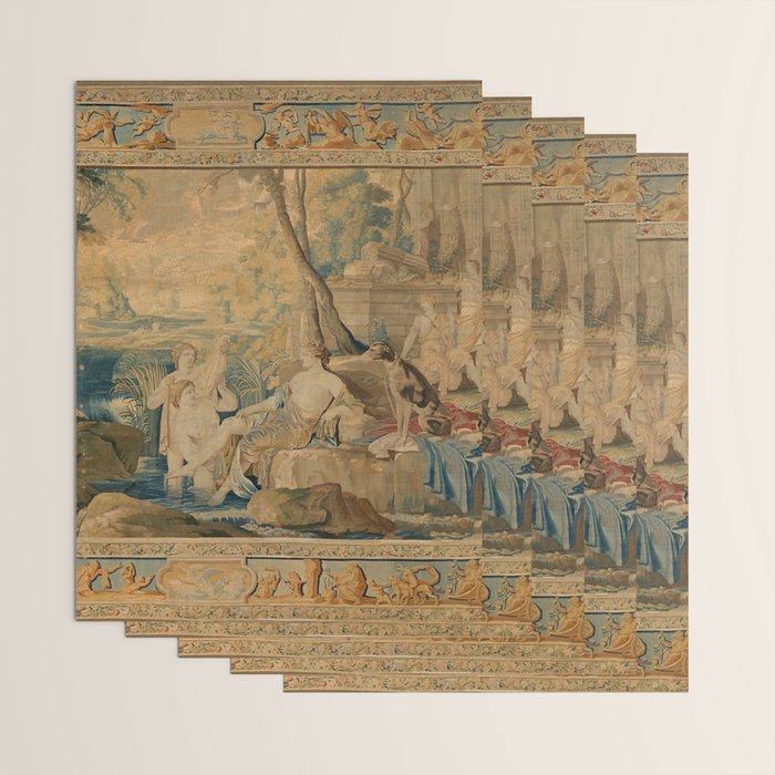 Antique 17th Century Mythological 'Diana and Her Nymphs' Tapestry Wrapping Paper Gallery Image 3