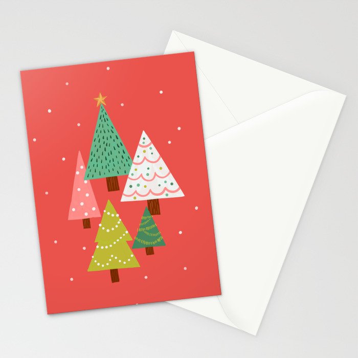 Holly Jolly Trees Stationery Card Gallery Image 2