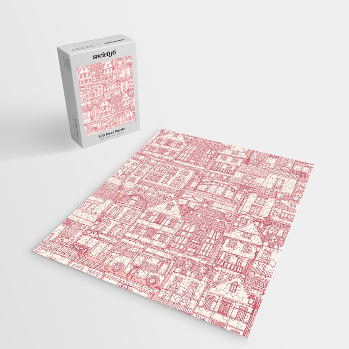 cafe buildings pink Jigsaw Puzzle Gallery Image 2
