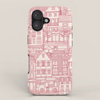 cafe buildings pink iPhone Case Gallery Image 1