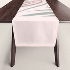 Pastel pink abstract leaf pattern Table Runner Gallery Image 1