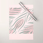 Pastel pink abstract leaf pattern Wrapping Paper Gallery Image 1