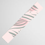 Pastel pink abstract leaf pattern Table Runner Gallery Image 3