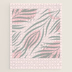 Pastel pink abstract leaf pattern Jigsaw Puzzle Gallery Image 1