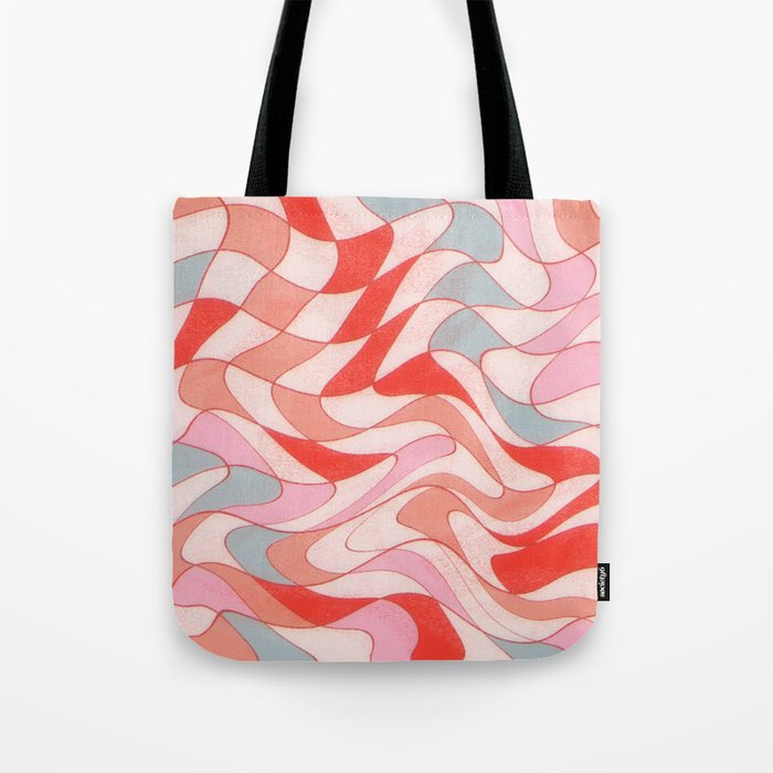 Liquid pinky abstract retro pattern  Tote Bag Gallery Image 1