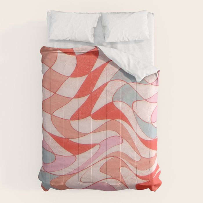 Liquid pinky abstract retro pattern  Comforter Gallery Image 6