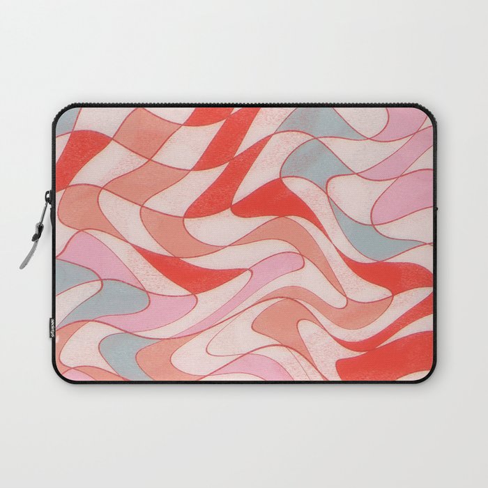 Liquid pinky abstract retro pattern  Laptop Sleeve Gallery Image 1