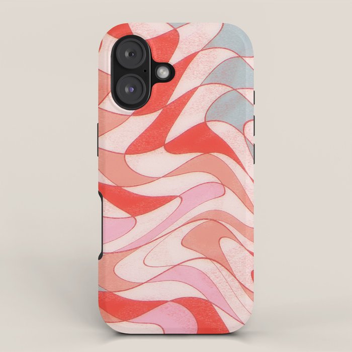 Liquid pinky abstract retro pattern  iPhone Case Gallery Image 1