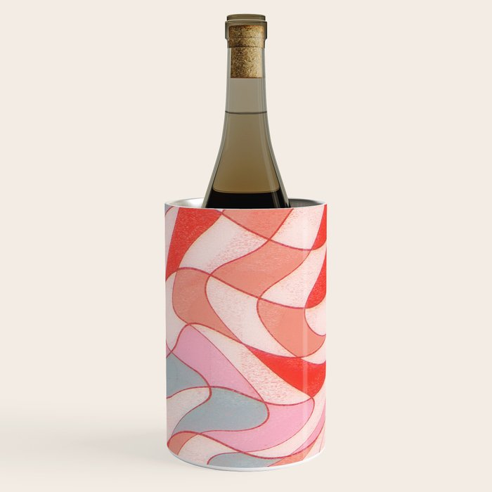 Liquid pinky abstract retro pattern  Wine Chiller Gallery Image 2