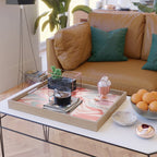 Liquid pinky abstract retro pattern  Serving Tray Gallery Image 2