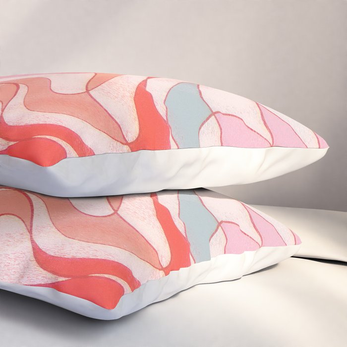 Liquid pinky abstract retro pattern  Pillow Sham Gallery Image 3