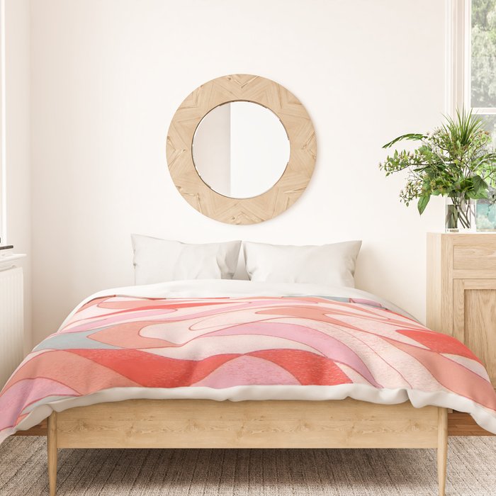 Liquid pinky abstract retro pattern  Duvet Cover Gallery Image 3
