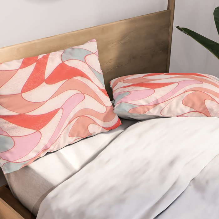 Liquid pinky abstract retro pattern  Pillow Sham Gallery Image 2